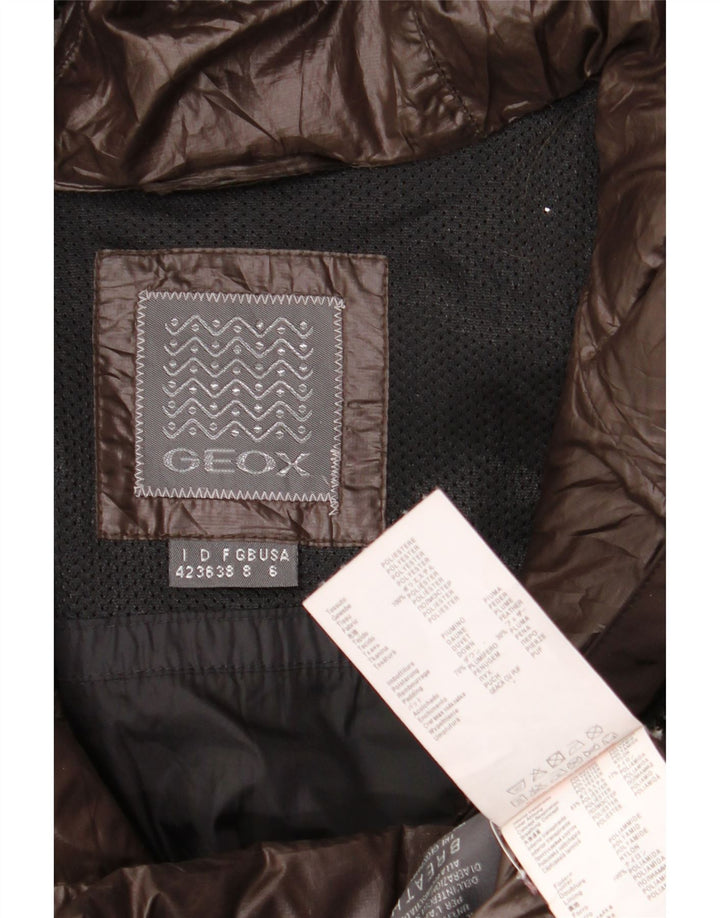 Geox ženska podstavljena jakna s kapuljačom UK 8 Small Brown Colourblock Poliester
