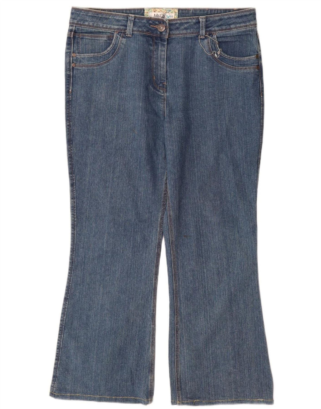 M&Co Ženske traperice Bootcut UK 16 Large W34 L29 Plavi pamuk