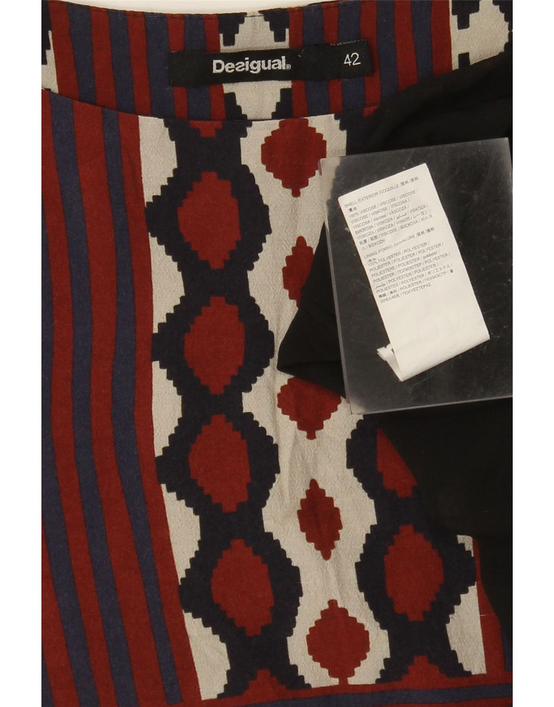 DESIGUAL Ženska haljina A-kroja EU 42 Velika višebojna geometrijska haljina