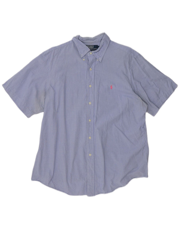 Polo Ralph Lauren muška košulja kratkih rukava veličina 17 43 XL plava gingham