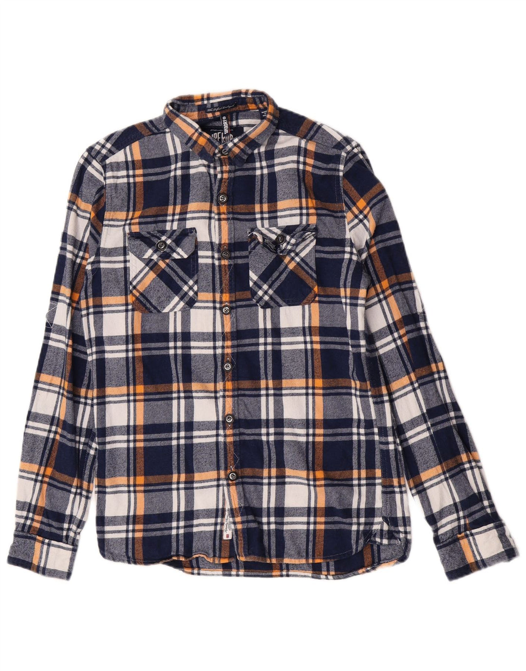 Superdry muška flanelska košulja srednje tamnoplave karirane boje