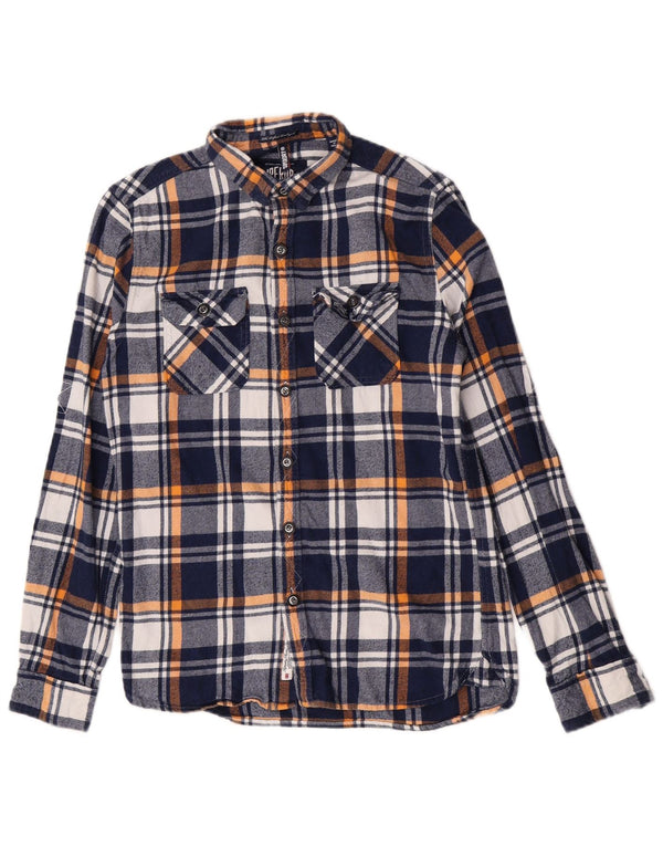 Superdry muška flanelska košulja srednje tamnoplave karirane boje