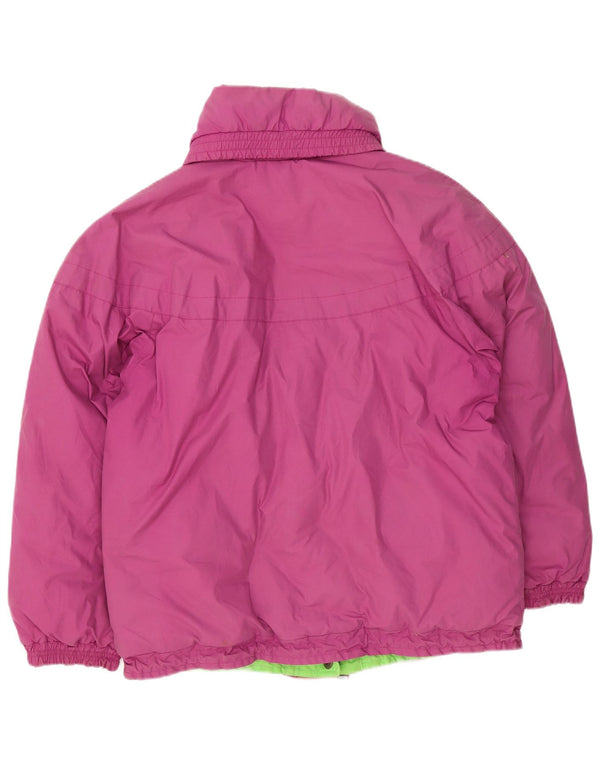 Vintage Womens Reversible Padded Jacket UK 14 Large Purple Cotton