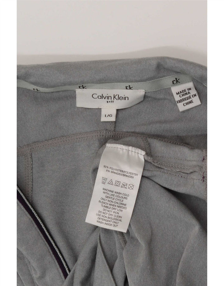 Velika siva muška majica s izrezom i puloverom Calvin Klein