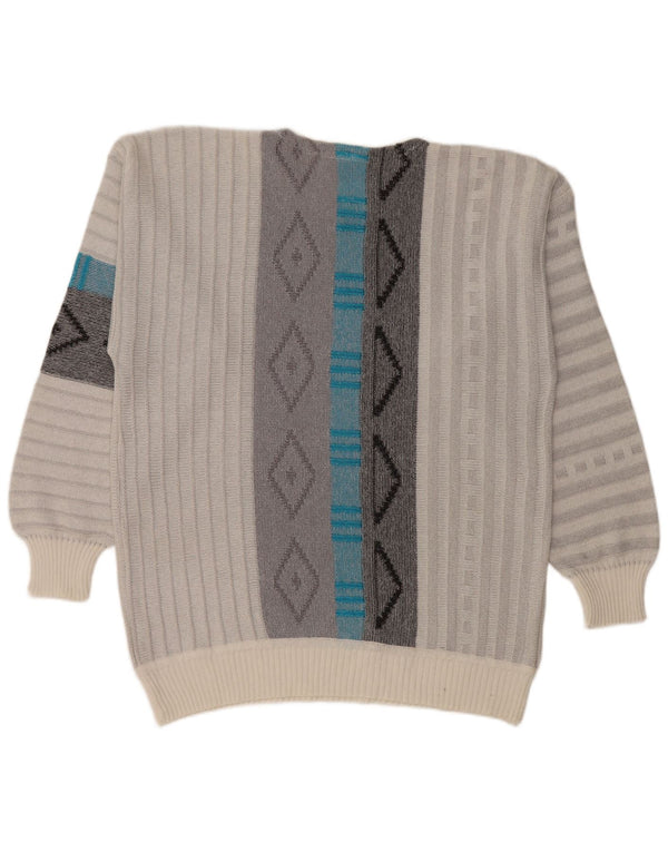 Jockey muški džemper s okruglim izrezom Veliki sivi geometrijski akril