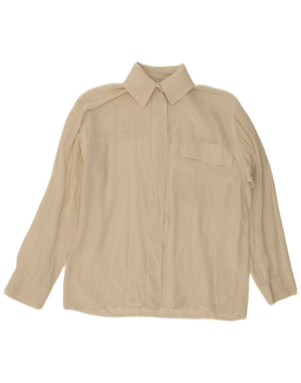 Vintage ženska košulja bluza UK 12 Srednje bež
