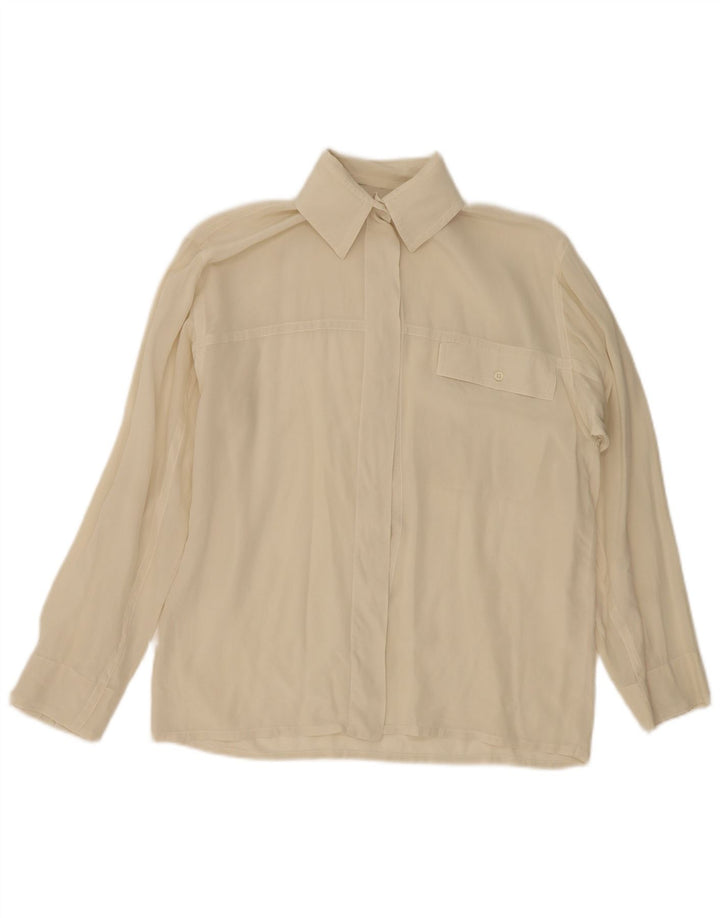 Vintage ženska košulja bluza UK 12 Srednje bež