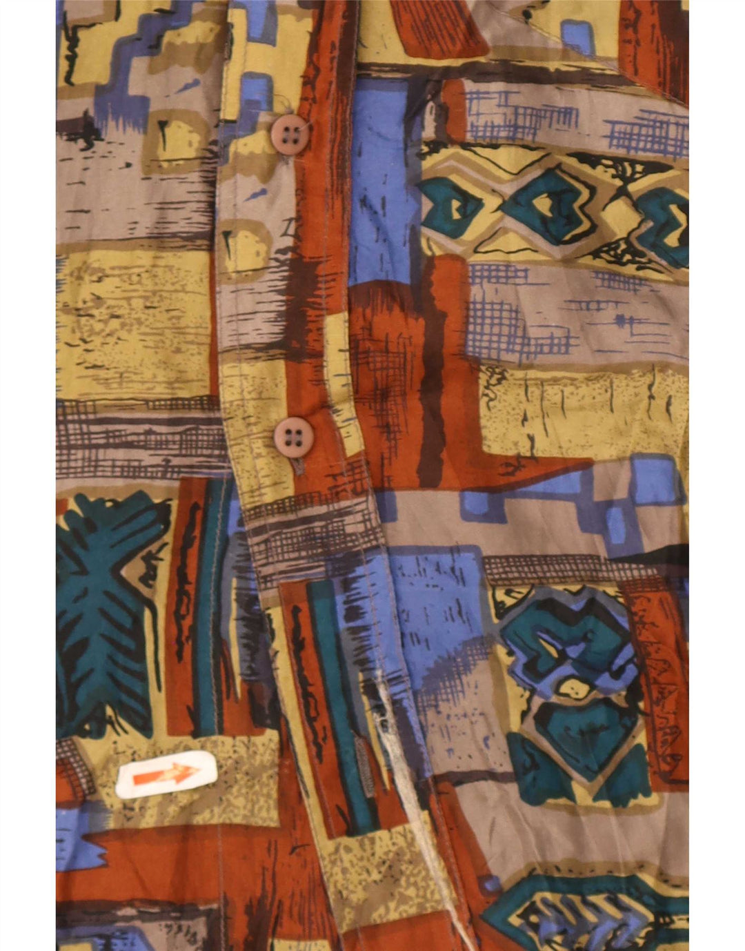 Vintage muška košulja kratkih rukava, velika raznobojna patchwork svila