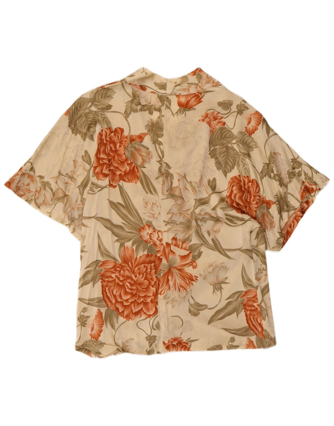 VINTAGE gornji dio ženske bluze UK 12 srednje zelene cvjetne boje