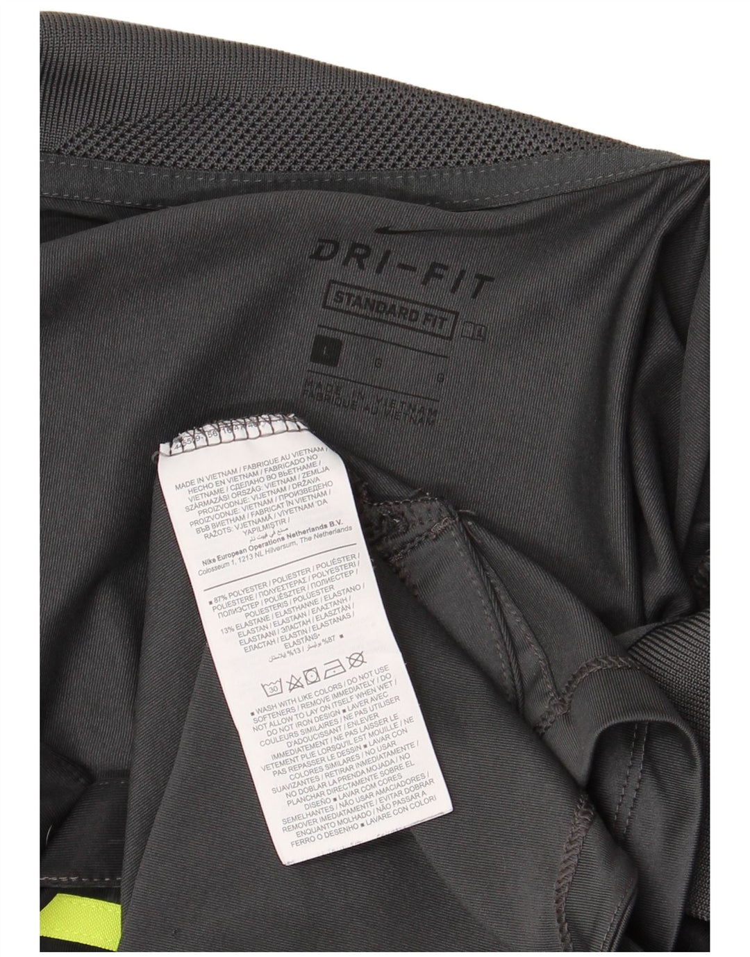 Nike muška polo majica Dri Fit standardnog kroja, veliki sivi poliester u boji