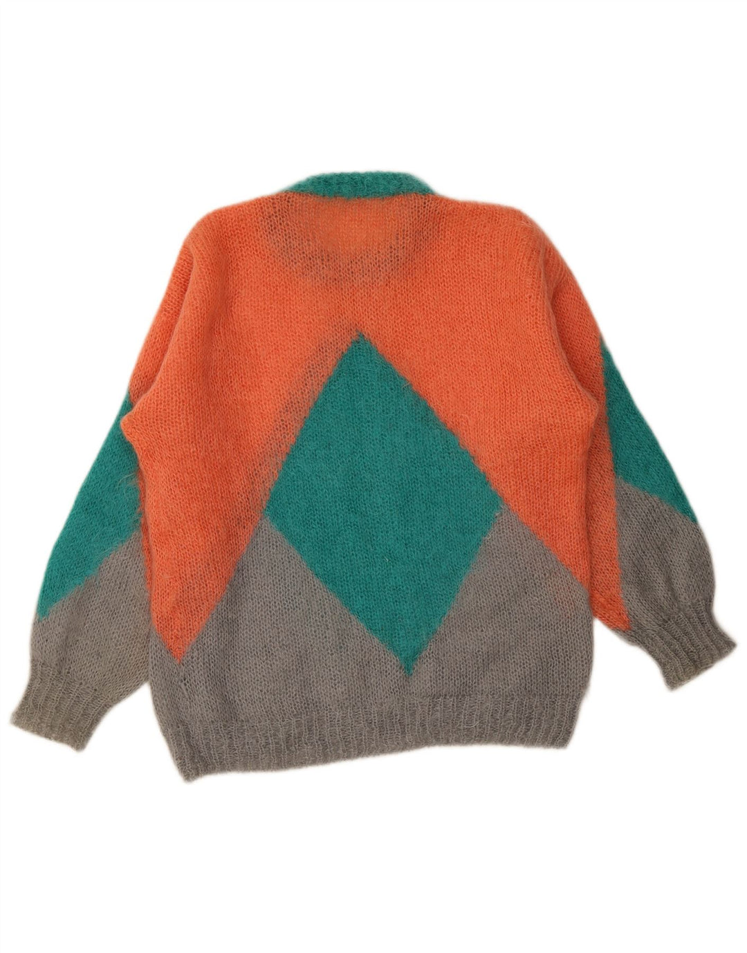 Vintage ženski džemper s okruglim izrezom XL višebojni geometrijski