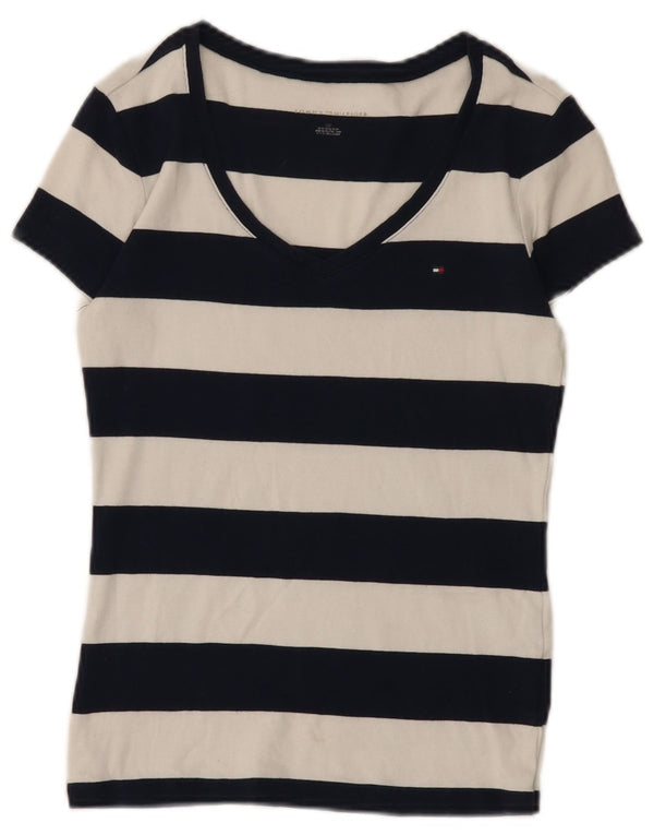 Tommy Hilfiger Ženska majica kratkih rukava UK 8 Mala tamnoplava pamuk na pruge