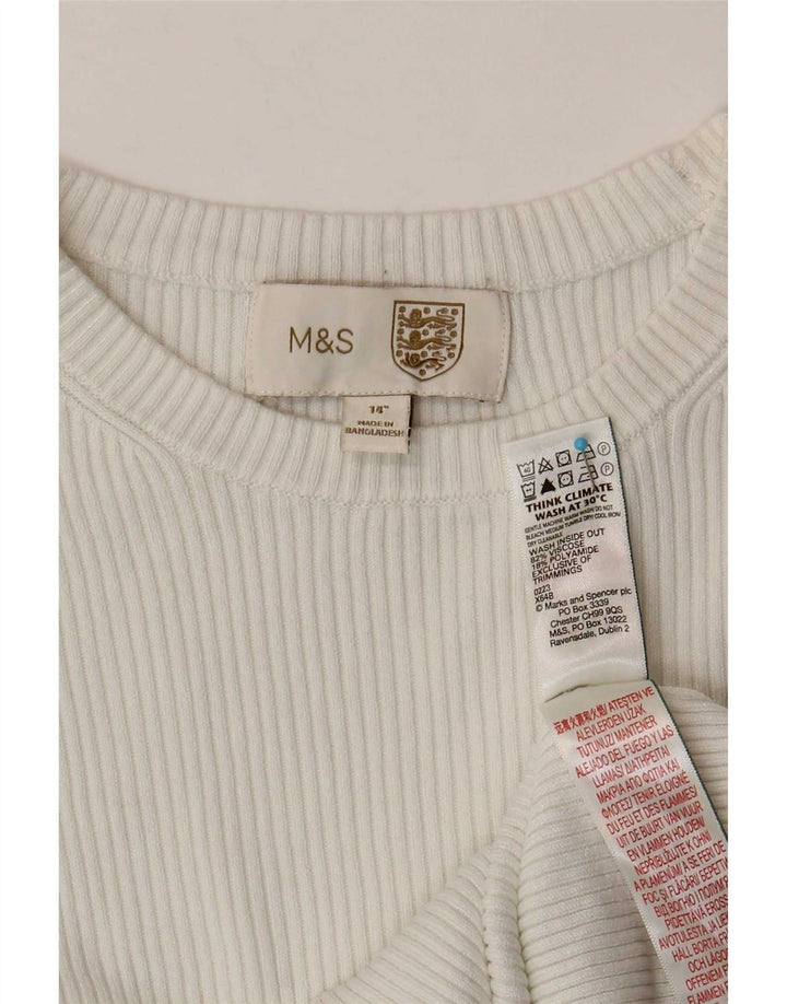 Marks & Spencer ženski kratki rukav dugih rukava UK 14 srednje bijele viskoze