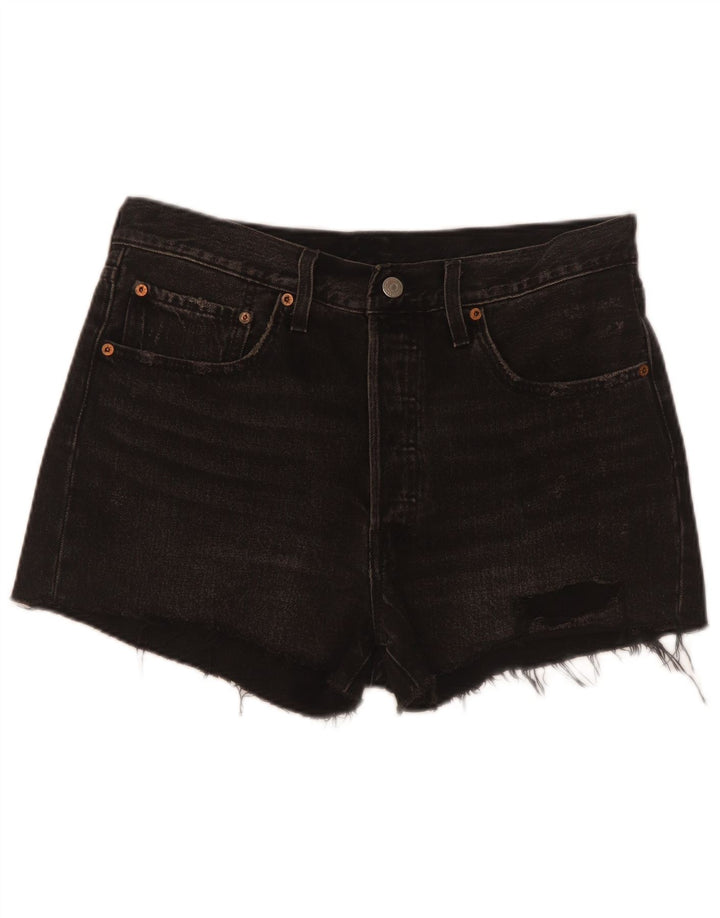 Levi's ženske 501 kratke traper kratke hlače W30 Srednje crni pamuk