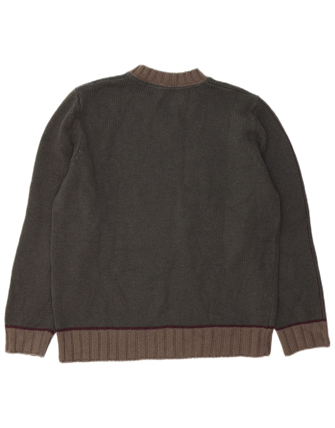 ZARA muški džemper s V-izrezom, srednji kaki akril