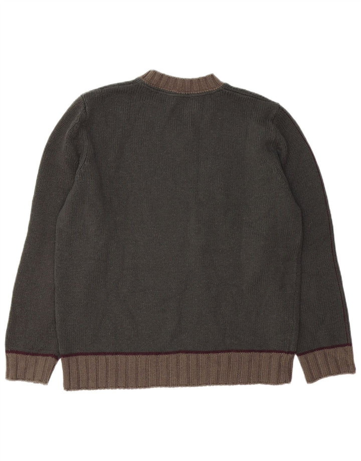 ZARA muški džemper s V-izrezom, srednji kaki akril