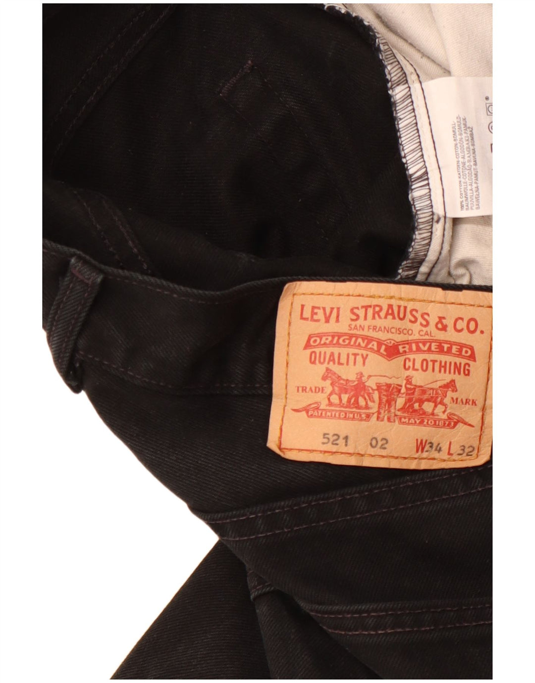 LEVI'S muške 521 traper kratke hlače W 34 veliki crni pamuk