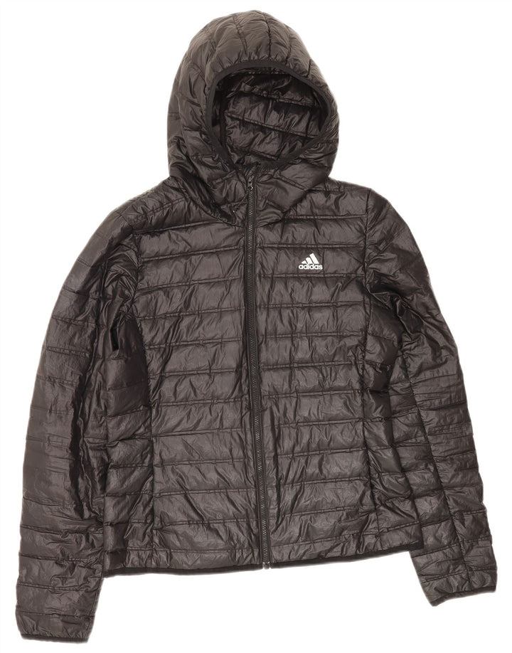 Adidas ženska podstavljena jakna s kapuljačom UK 8/10 mala crna poliester