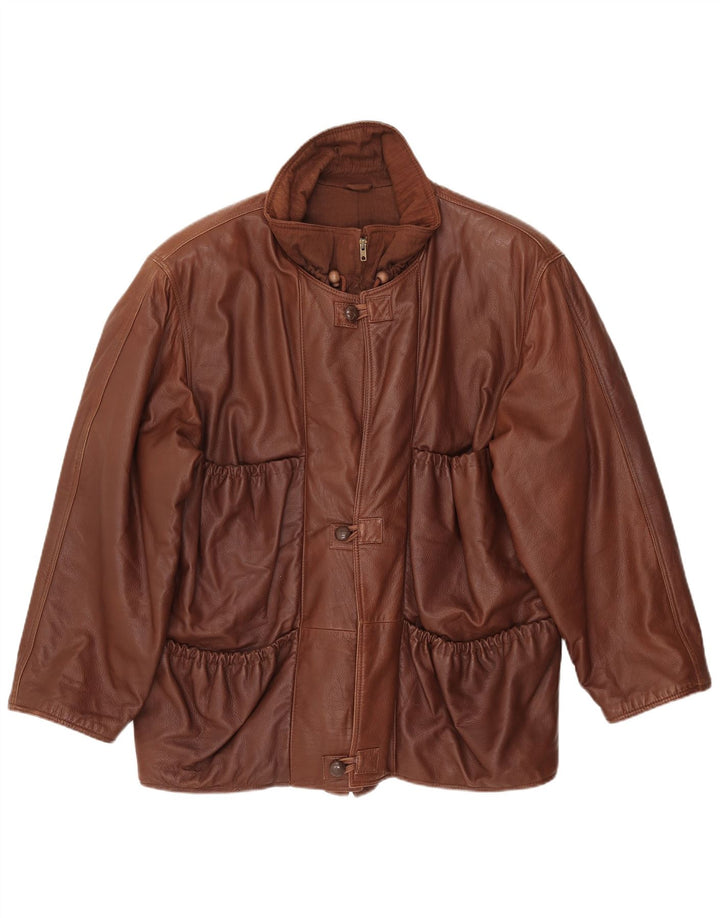 VINTAGE muška kožna jakna UK 42 XL smeđa koža