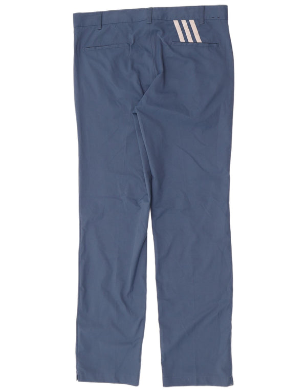 Adidas muške ravne chino hlače W34 L34 plavi poliester
