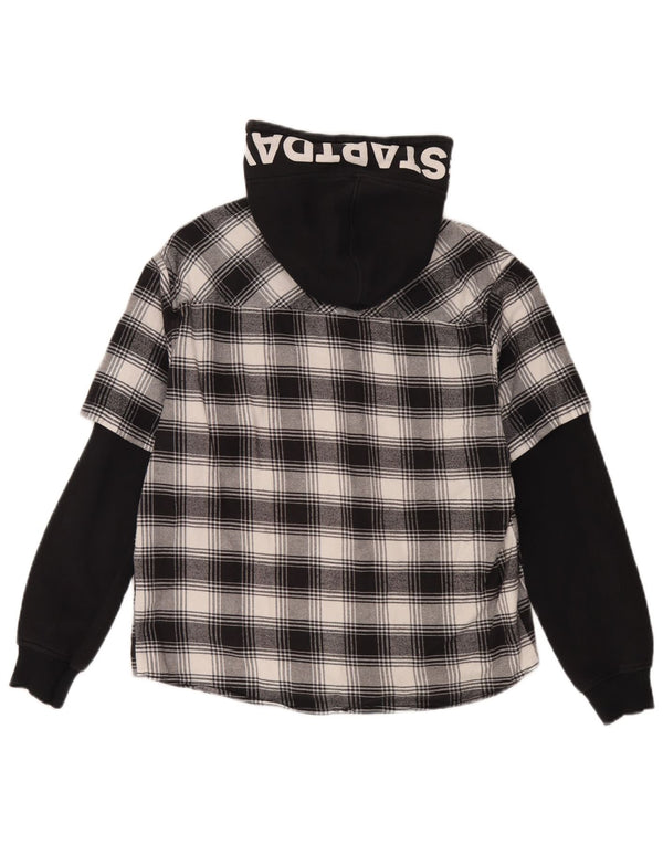Zara Boys Flanel košulja s kapuljačom, 13-14 godina, crni pamuk