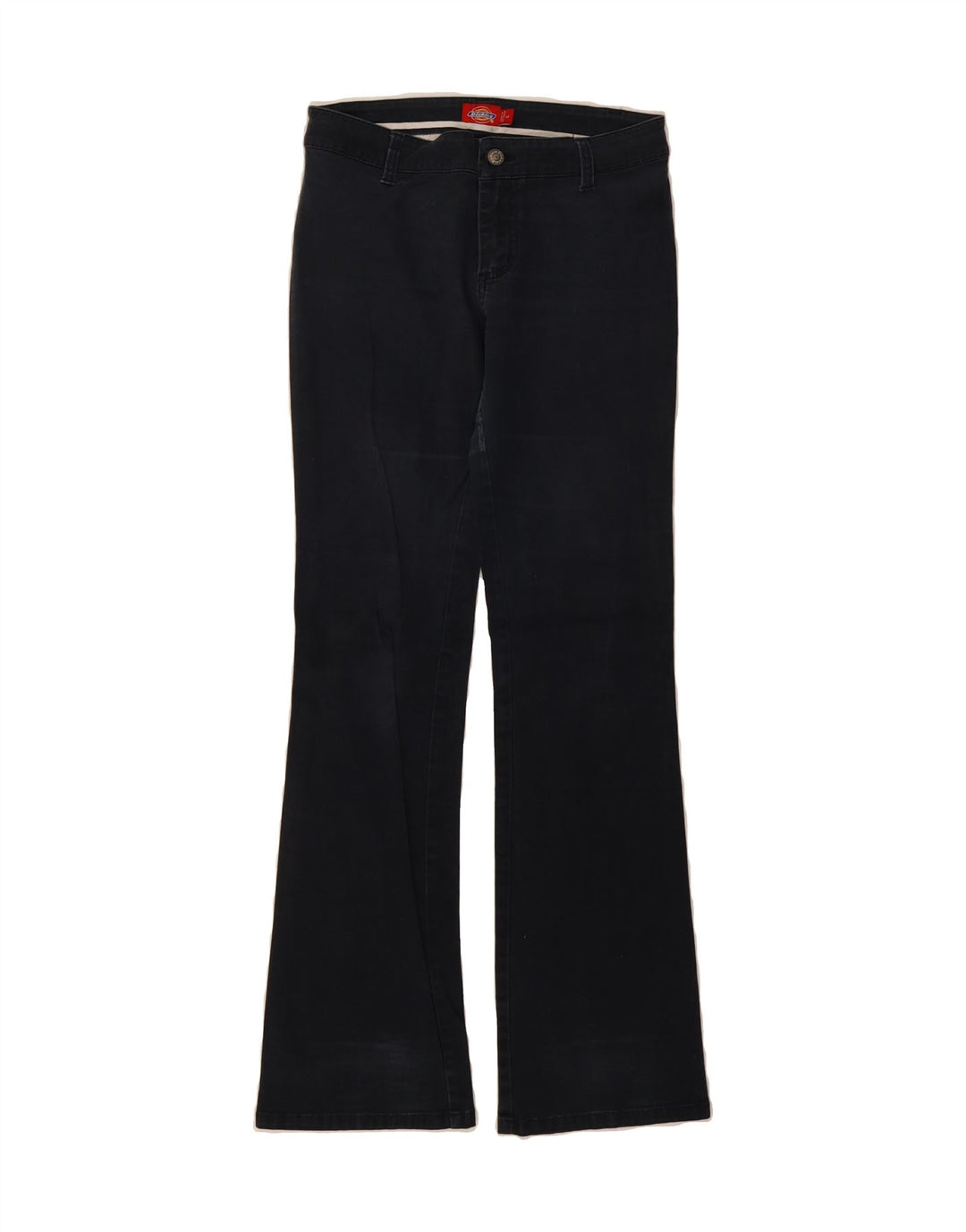DICKIES Womens Bootcut Casual Trousers US 5 Medium W28 L30 Navy Blue Vintage Dickies and Second-Hand Dickies from Messina Hembry 