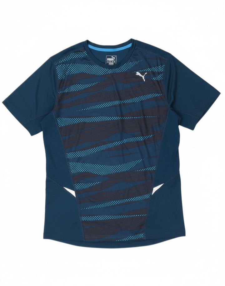 Puma muška majica s grafičkim motivima, srednji plavi geometrijski poliester