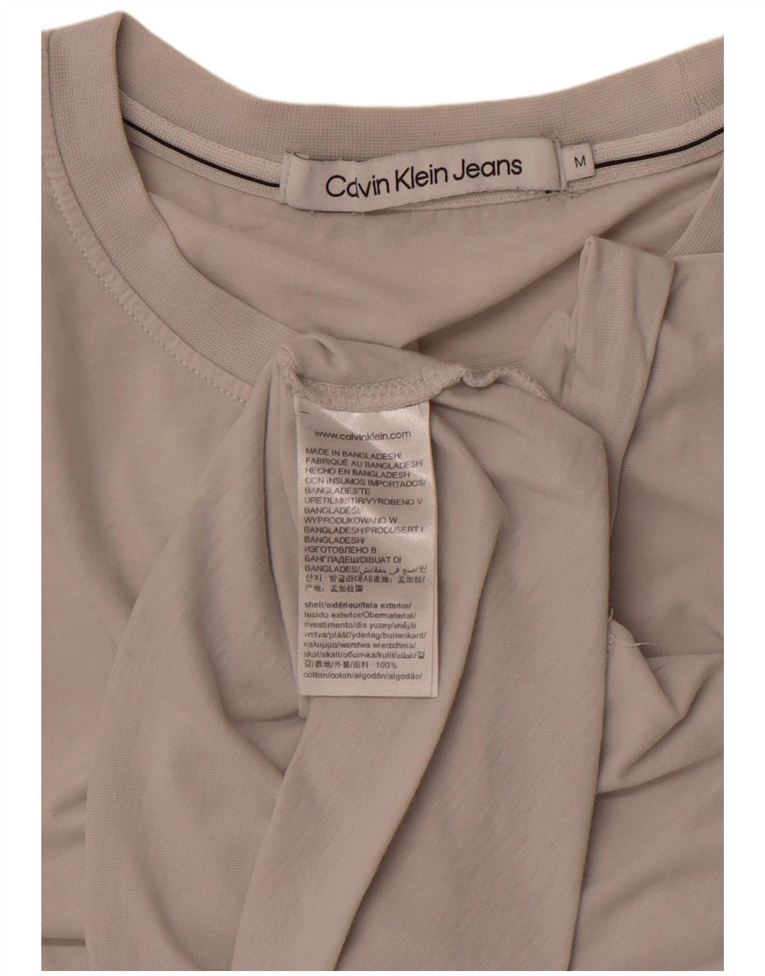 CALVIN KLEIN JEANS Muška majica kratkih rukava srednje veličine, bijeli pamuk