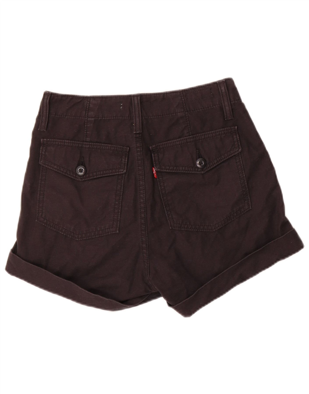 Levi's ženske kratke chino hlače s rebrima W26 male crne pamučne boje