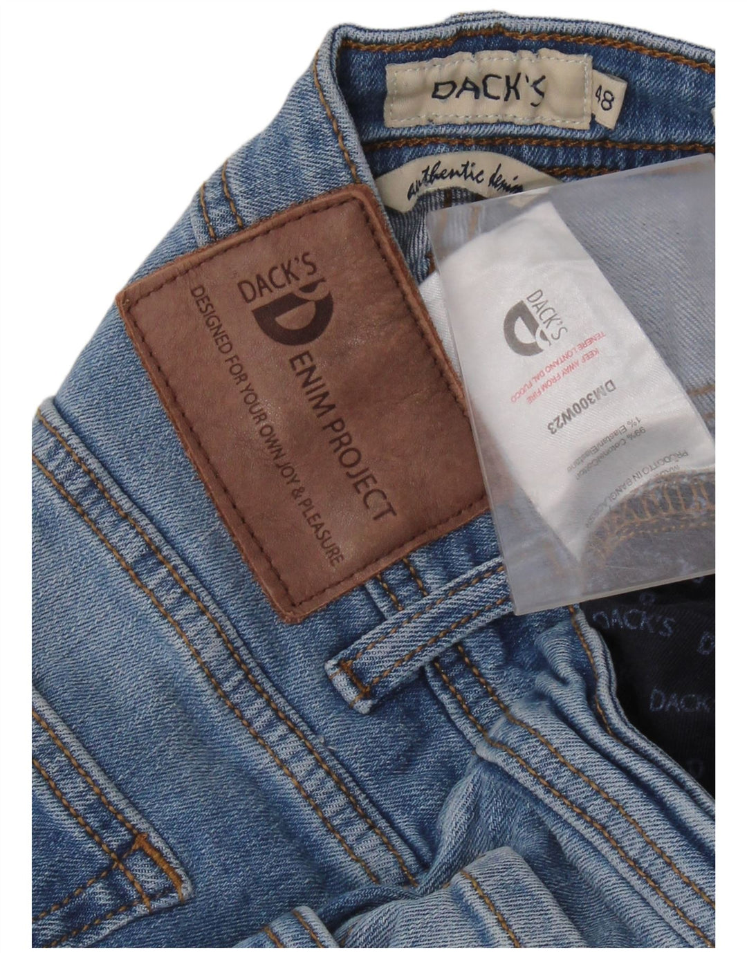 DACK'S muške uske traperice IT 48 srednje W32 L31 plavi pamuk