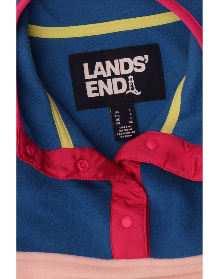 Lands End, veliki ženski džemper od flisa UK 16, velike raznobojne pruge