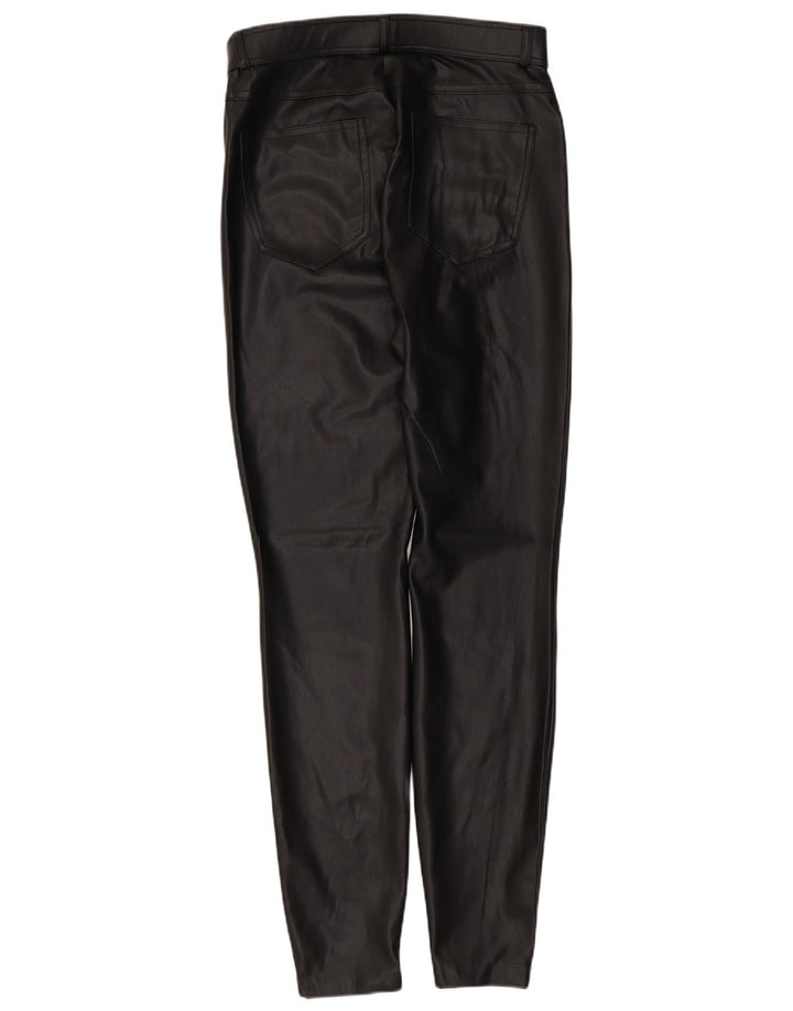 Zara ženske uske hlače od umjetne kože srednje veličine W28 L28 crni poliuretan