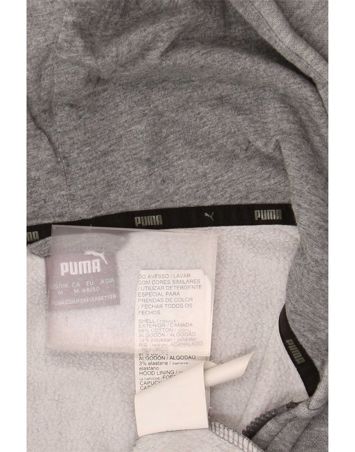 Puma muški pulover s kapuljačom na patentni zatvarač srednje sivi pamuk