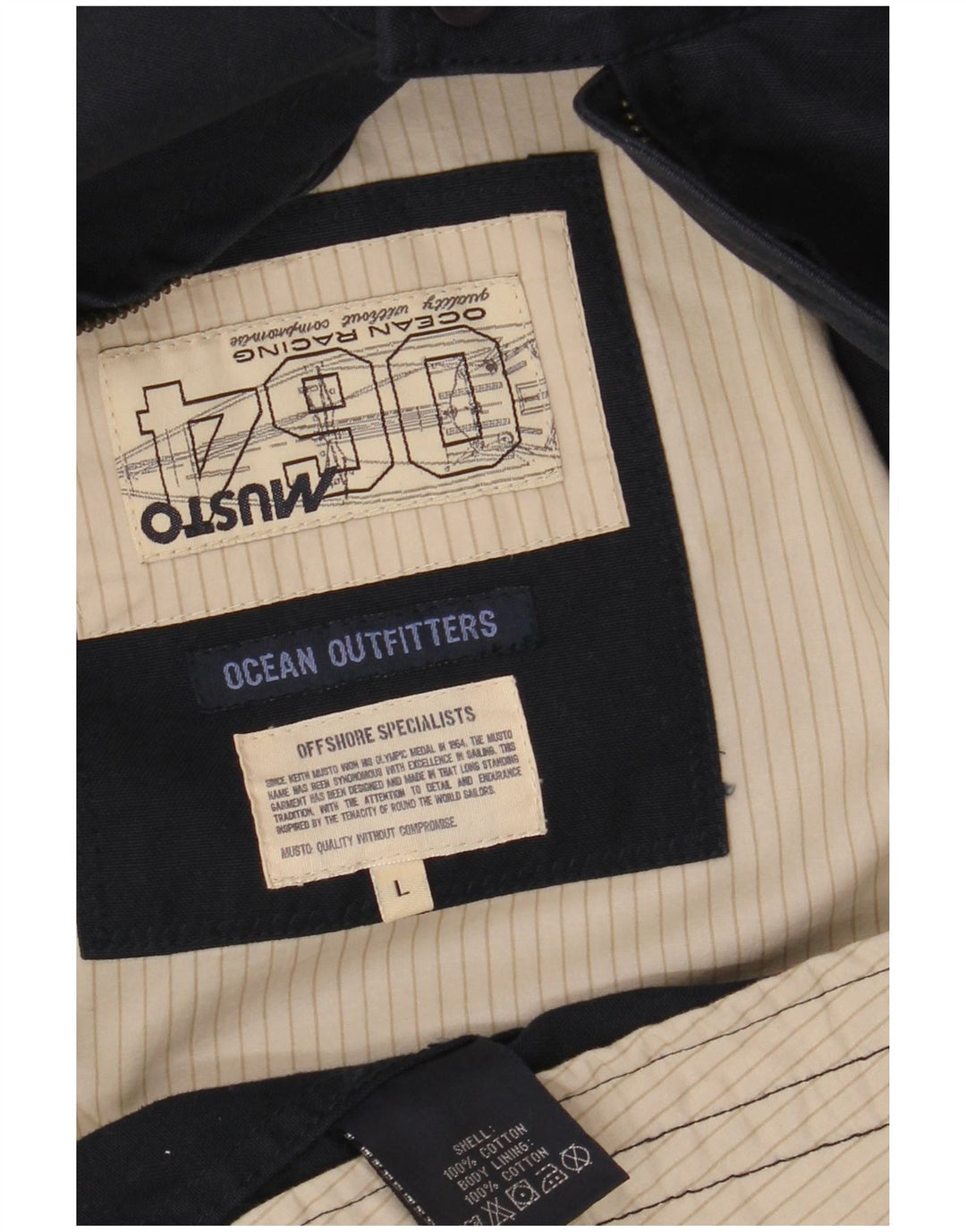 MUSTO muška bomber jakna UK 40 Large tamnoplavi pamuk