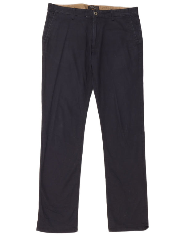 Zara muške ravne chino hlače EU 44 velike W34 L34 tamnoplavi pamuk