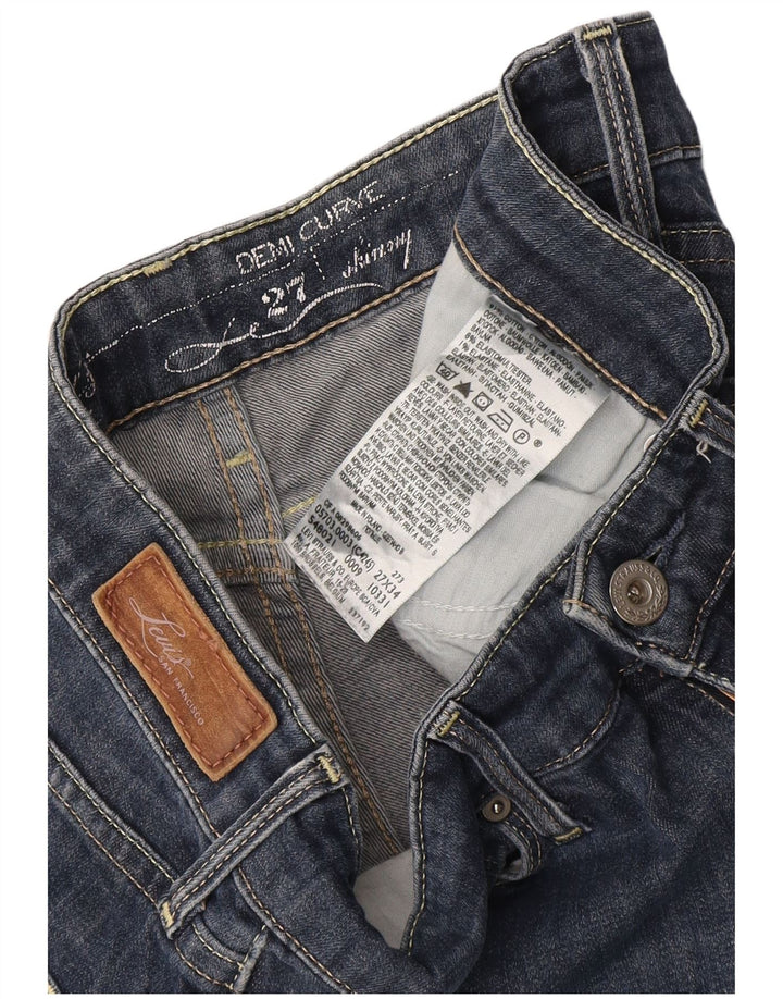 LEVI'S ženske demi curve uske traperice W27 L32 tamnoplavi pamuk