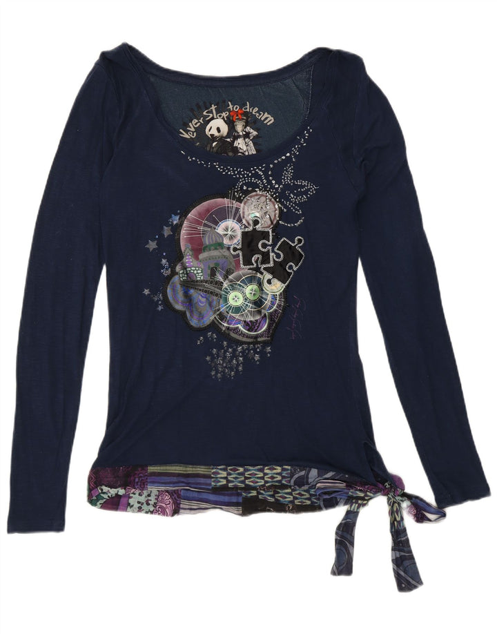 Desigual gornji dio ženske bluze s apstraktnim uzorkom UK 10 Small tamnoplava