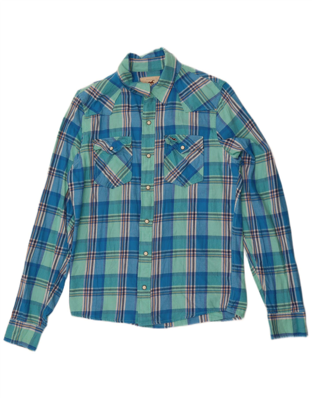 Hollister muška flanelska košulja srednje plave pamučne kare