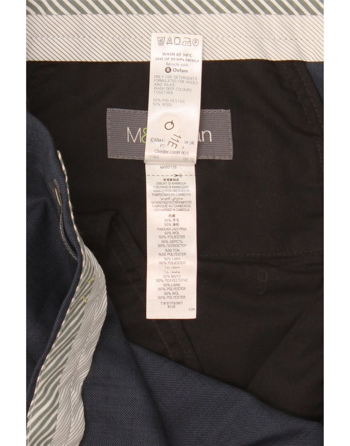 MARKS & SPENCER Muške hlače ravnog odijela W44 L29 plavi poliester