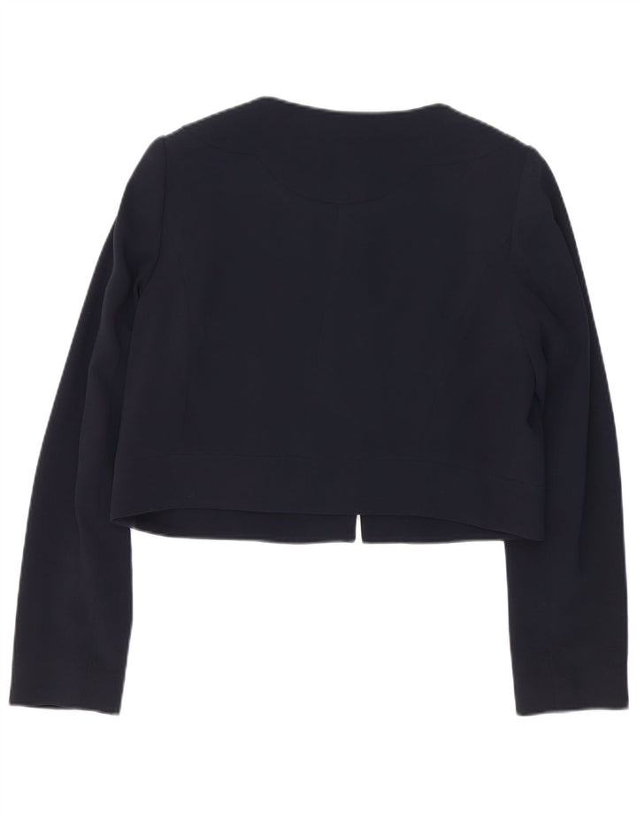 HOBBS Womens Bolero Jacket UK 14 Medium Navy Blue Triacetate