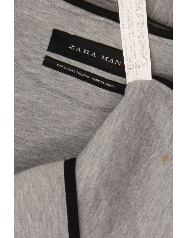 Zara muška majica s kapuljačom bez rukava, mali sivi poliester