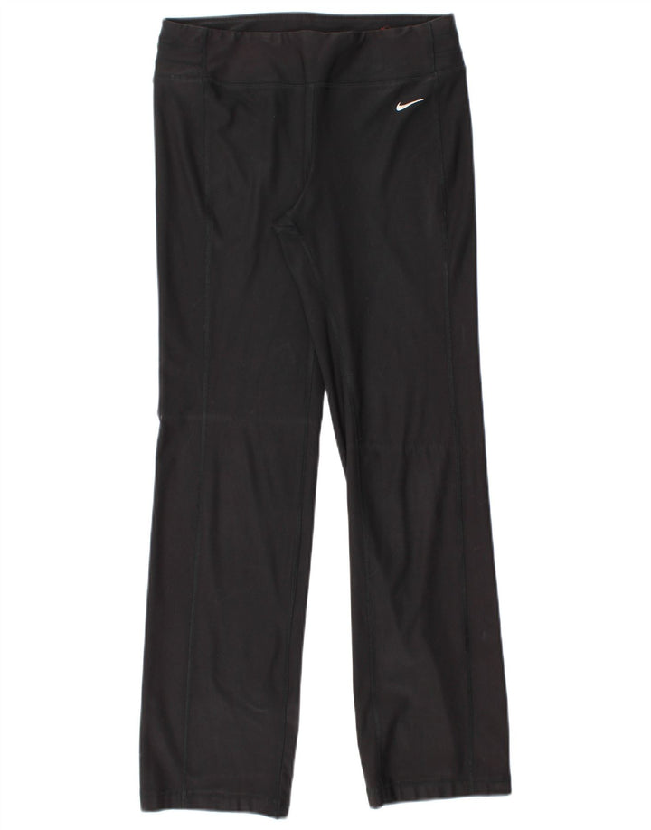 Nike Ženske Dri Fit Trenirke Hlače UK 10 Male crne poliesterske