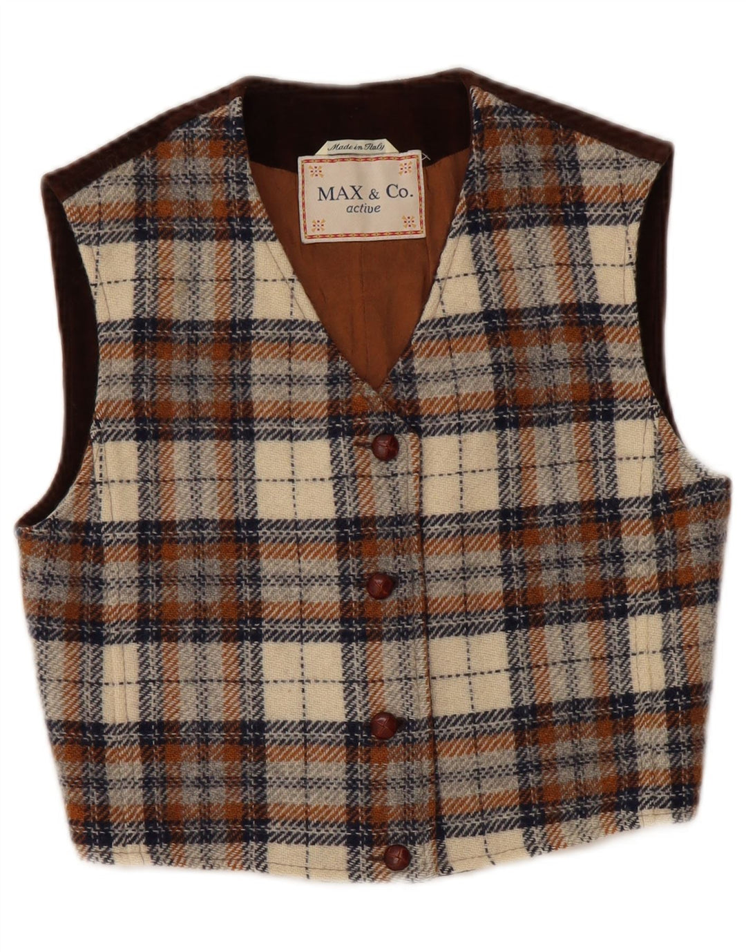 MAX & CO. Ženski prsluk IT 40 Small Brown Check Wool