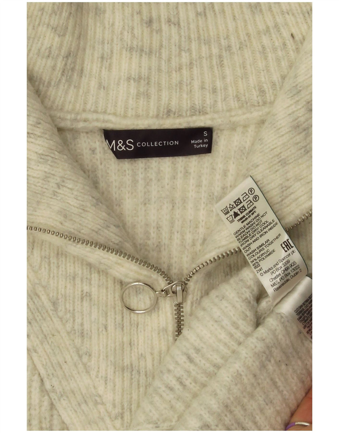 Marks & Spencer ženski prekomjerni prsluk bez rukava UK 10 Small Grey Flected