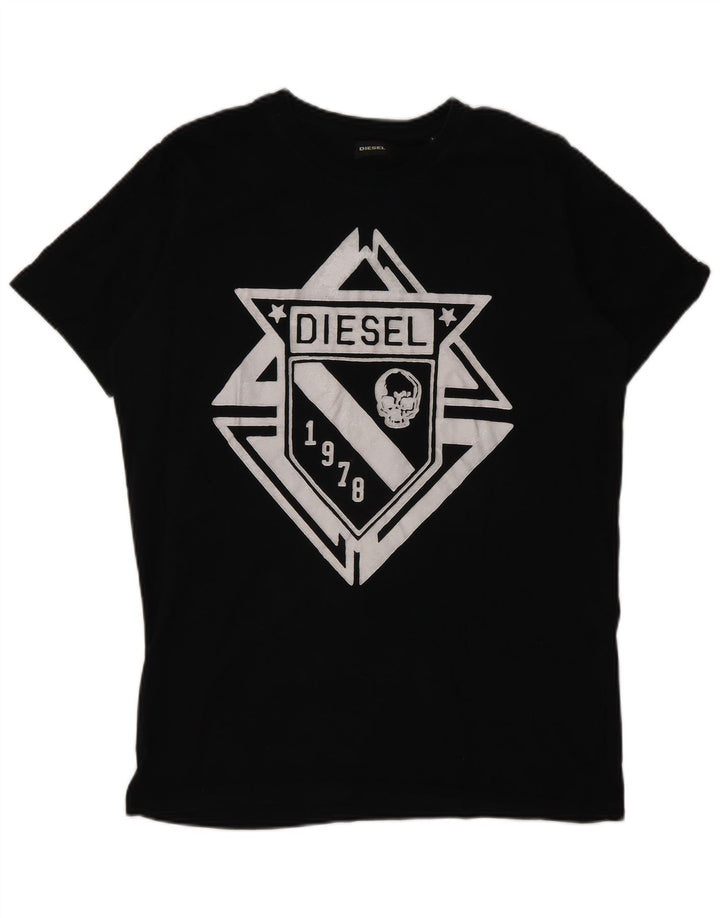 Diesel Muška velika crna majica s grafičkim motivima