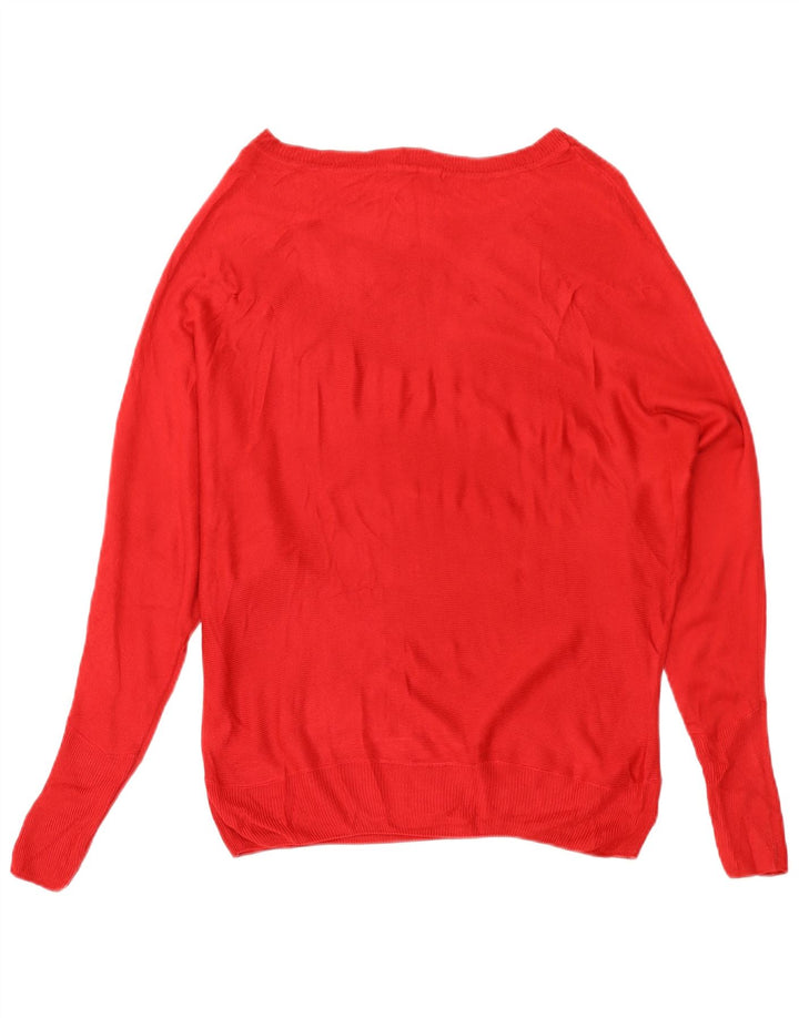 Marks & Spencer ženski veliki džemper s veznim izrezom UK 8 Small Red