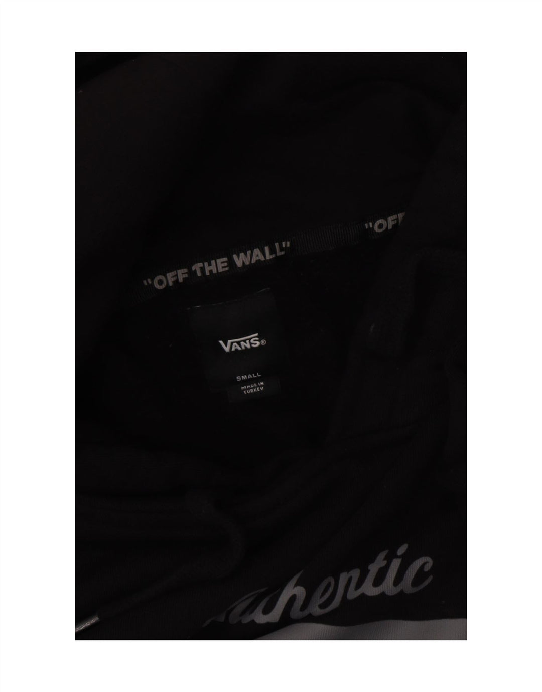 VANS Mens Graphic Hoodie Jumper Small Black Vintage Vans and Second-Hand Vans from Messina Hembry 
