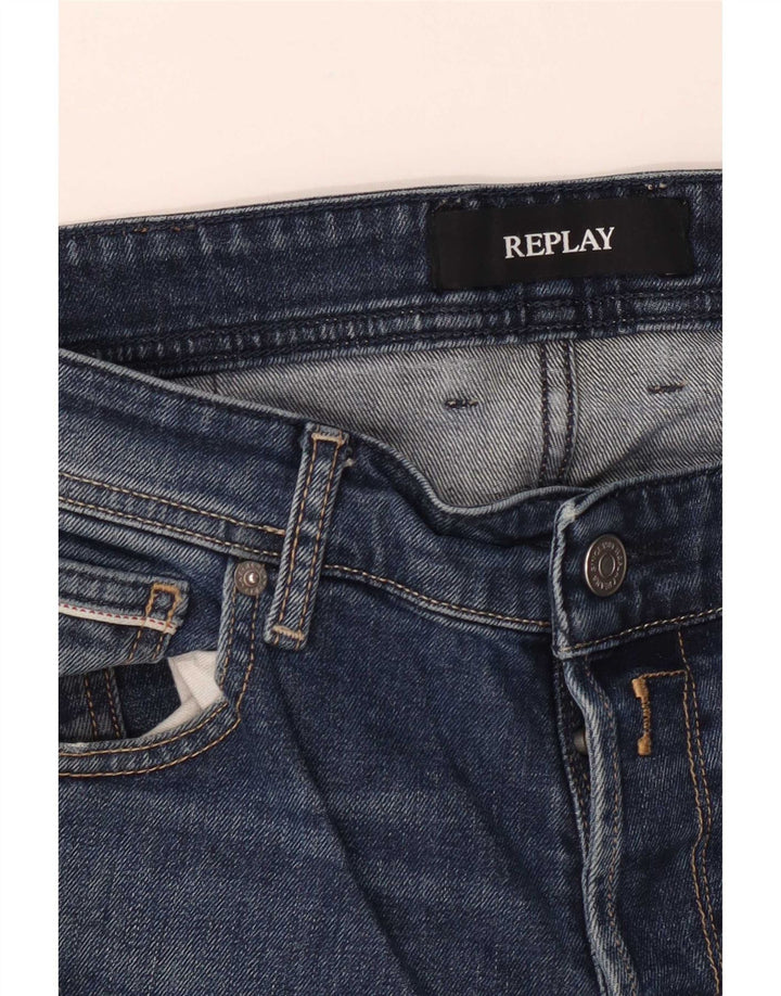 Replay muške Grover Straight Jeans W34 L32 Plave