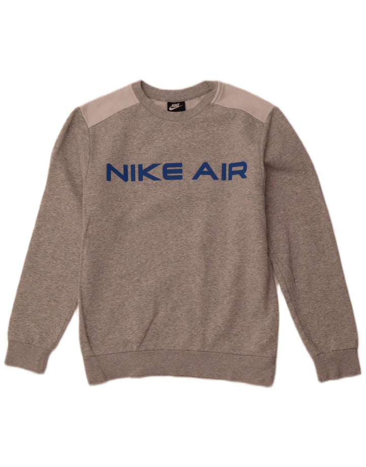 NIKE Muški džemper s grafičkim motivima, mali sivi pamuk u blokovima boja