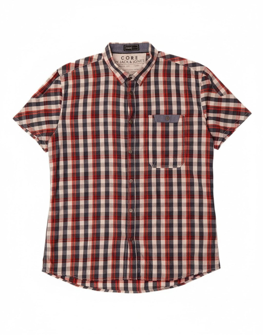 JACK & JONES Mens Workwear Short Sleeve Shirt XL Multicoloured Check